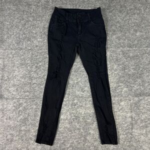 Ella Denim‎ Jeans Juniors Size 13 Black Distressed Frayed Skinny